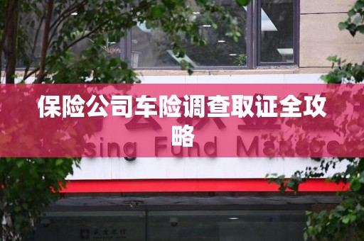 南靖保险公司车险调查取证全攻略